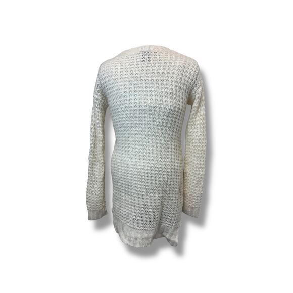 Rue21 Women’s Long Sleeve Crewneck Waffle-Knit Sweater, Cream, size S - Picture 4 of 9